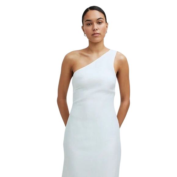 NWT Madewell Womens One-Shoulder Midi Dress in Lighthouse NQ624 Size 14 - Picture 2 of 14